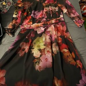 Ted Baker Multicolor Floral Long Sleeve Dress